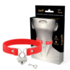 Rode Veganistische Leren Halsband Hart Accessoire Met Sleutel