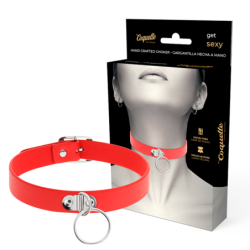 Collier Cuir Végan Rouge Accessoire Woman Fetish