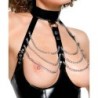 Conjunto de tope de couro com correntes P