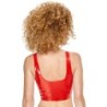 Top com zíper de verniz vermelho P