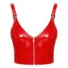 Top Zip rojo M de charol