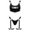 Top en cuir verni et String L