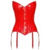 Corset en cuir verni rouge S