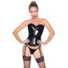 Zwarte lakleren corset L
