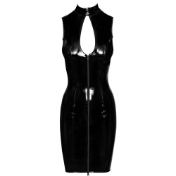 Vestido de verniz com cordões L