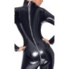 Zwarte lakleren catsuit L