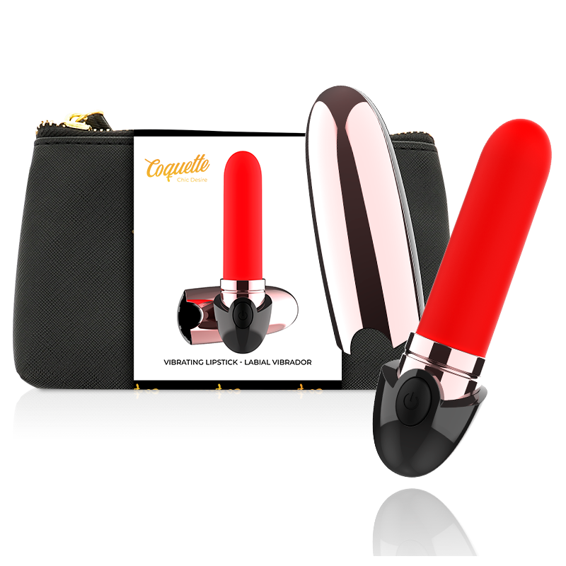 Batom Vibrador Recarregável Luxe Preto / Gold