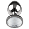 Plug Anale in Metallo Taglia L Cristallo Trasparente 4 X 9Cm