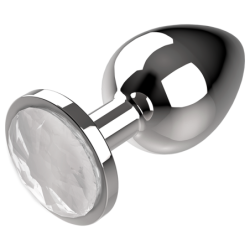 Tap anal de metall talla L cristall Clear 4 x 9cm