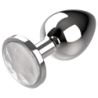 Plug Anale in Metallo Taglia L Cristallo Trasparente 4 X 9Cm