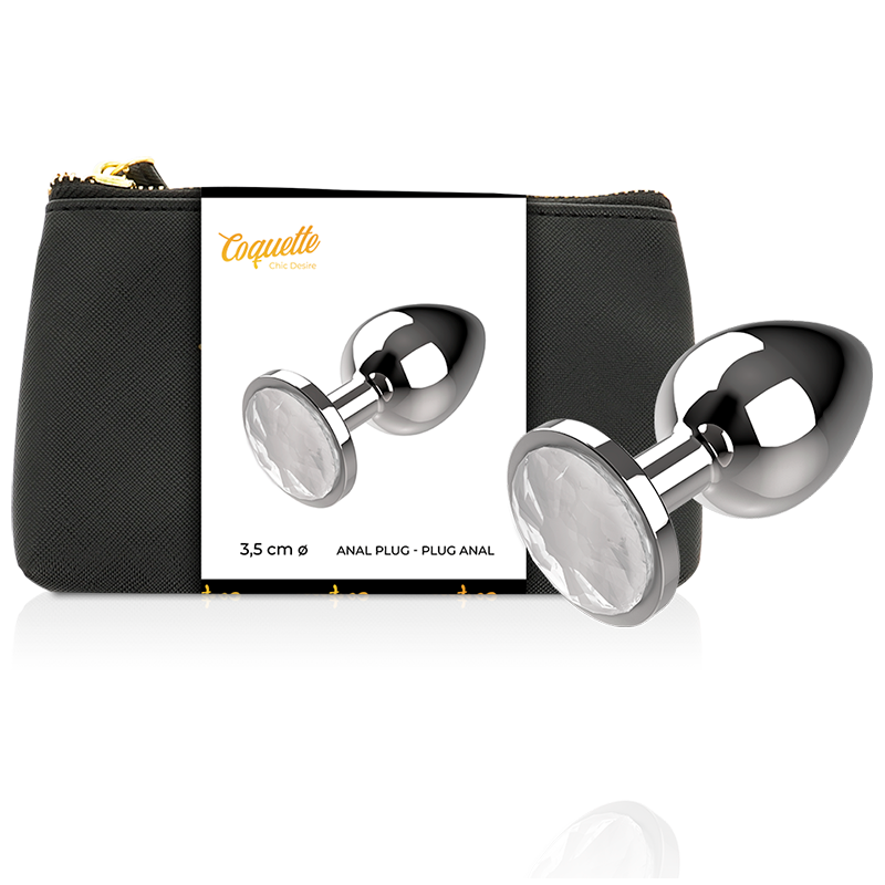 Metal Anal Plug Size M Crystal Clear 3.5 X 8Cm