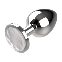 Plug Anal De Metal Talla M Cristal Clear 3.5 X 8Cm