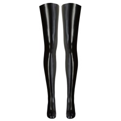 Zwarte latex kousen L/XL