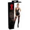 Sort latex camisole med stropper XL
