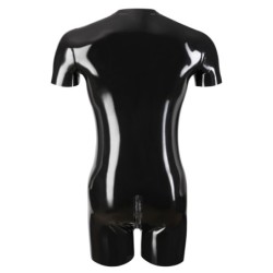 Férfi latex rövid jumpsuit L