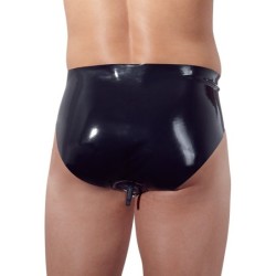 Slip de látex masculino com plugue tamanho L