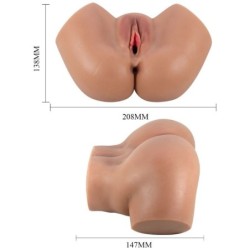 Hailey Vibrator za Rit z Realistično Vagina in Anusom Mulat Daljinski Upravljalnik
