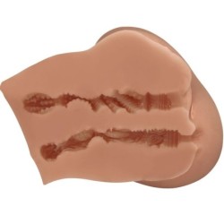 Luna Zadnji Vibrator Z Realistično Naravno Nožnico in Anusom na Daljinsko Upravljanje