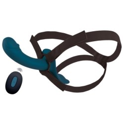 Tu Consolador con Arnés Vibrador RC Azul