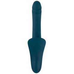 Din Dildo med Vibrerende RC Sele Blå