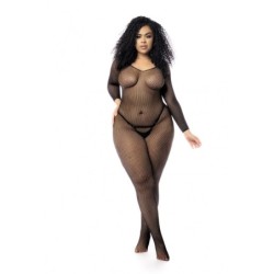 Mod. 1102X Body a rete a maniche lunghe Nero Osx
