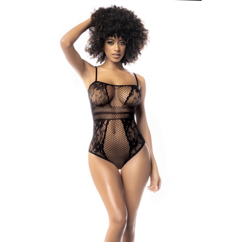 Mod. 1103 Fiskenet Bodysuit Sort Os