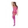 Mod. 1105 Calza a rete, Scolli e Bretelle Rosa Neon Os