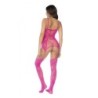 Mod. 1105 Meia de Rede, Decotes e Alças Rosa Neon PP