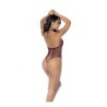 Mod. 1115 Body de Rede Floral Cereja com Abertura
