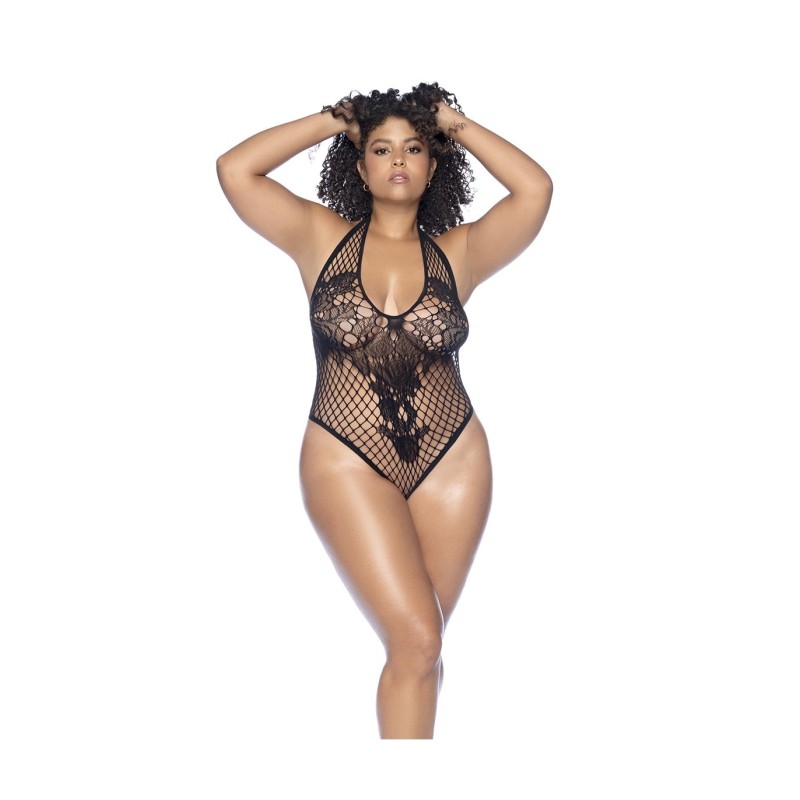 Mod. 1115X Body a rete floreale nero Osx