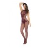 Mod. 1116 Meia-Corpo Floral Sem Virilha com Suspensório Cherry Os