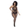 Mod. 1116X Neckholder Floral Bodystocking Schwarz Osx