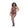 Mod. 1116X Halterloser Floral Bodystocking Cherry Osx