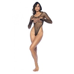 Mod. 1119 Langarm-Netzbody Schwarz Os