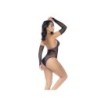 Mod. 1121 Set Body in Rete e Pizzo Nero/Viola Os