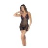 Mod. 1123 Netz- und Spitzenkleid Strumpf Schwarz/Lila Os