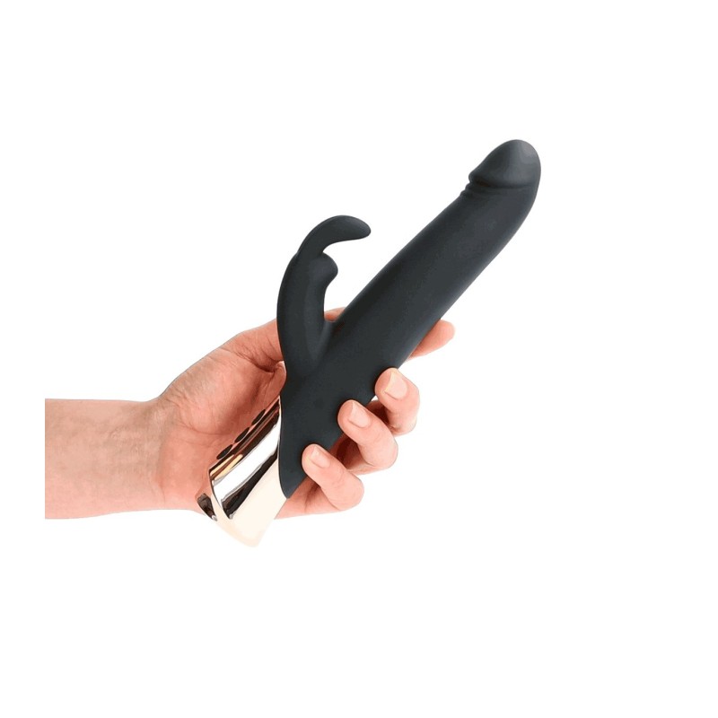 Vibrator reîncărcabil Teddy Rechargeablerabbit cu formă de dildo giratoriu