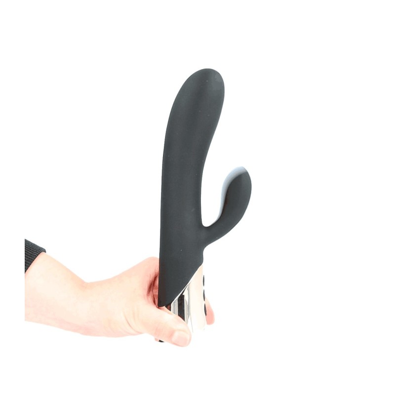 Zimtfarbener, wiederaufladbarer Silikonvibrator mit klopfendem Rabbit