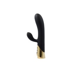 Zimtfarbener, wiederaufladbarer Silikonvibrator mit klopfendem Rabbit
