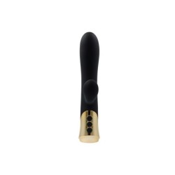 Cinnamon Rechargeable Silicone Vibrator With Tapping Rabbit