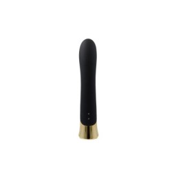 Zimtfarbener, wiederaufladbarer Silikonvibrator mit klopfendem Rabbit