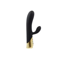 Zimtfarbener, wiederaufladbarer Silikonvibrator mit klopfendem Rabbit