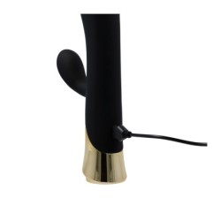 Cinnamon Rechargeable Silicone Vibrator With Tapping Rabbit