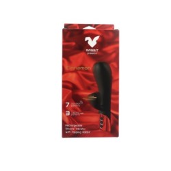 Zimtfarbener, wiederaufladbarer Silikonvibrator mit klopfendem Rabbit