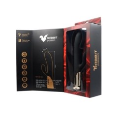 Zimtfarbener, wiederaufladbarer Silikonvibrator mit klopfendem Rabbit