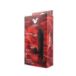 Havana Rechargeable Silicone Vibrator With Tapping Rabbit And Tapping Shaft