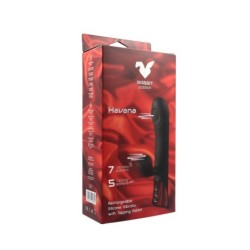 Havana Rechargeable Silicone Vibrator With Tapping Rabbit And Tapping Shaft