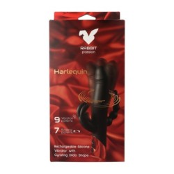 Harlequin Rechargeable Rabbit Vibrator With Gyrating Dildo Shape