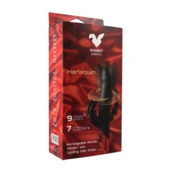 Harlequin Rechargeable Rabbit Vibrator With Gyrating Dildo Shape