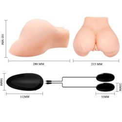 Vagina e Ânus com Malha Realista com Vibração